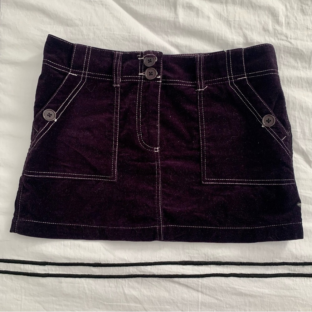 Contrast Velvet Mini Skirt